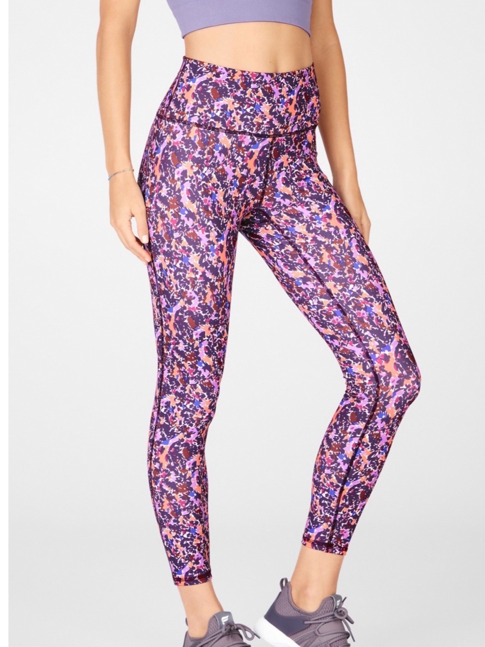 Fabletics Define PowerHold High Waist 7/8 Leggings Scribble Floral Print